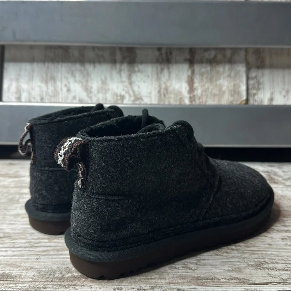 UGG Refelt Neumel Ankle Boots Women’s Size 6 Charcoal Gray Wool Lace Up